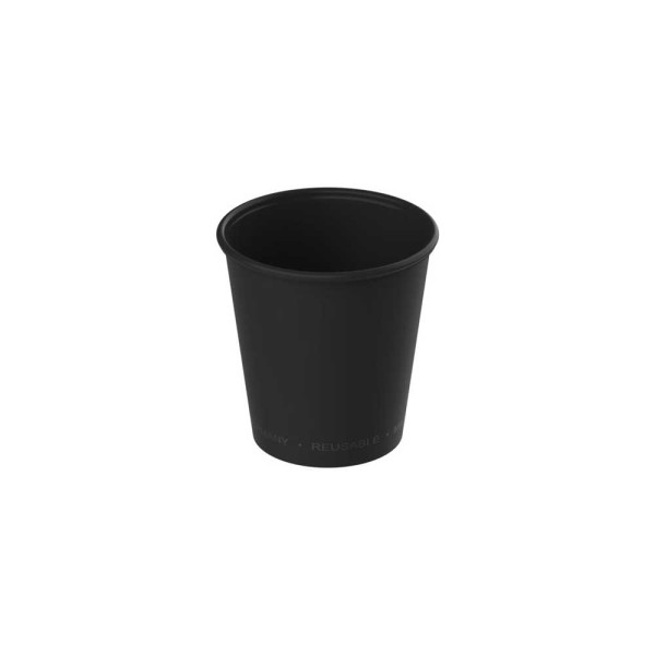 Kaffeebecher Mehrweg ToGo schwarz 200 ml.
