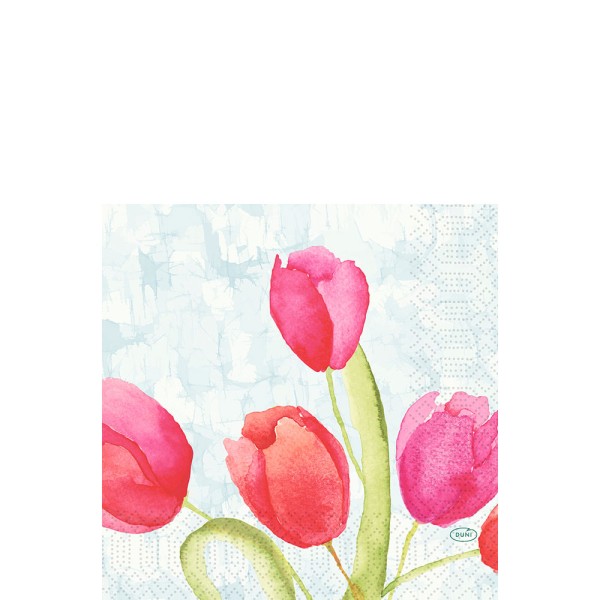 DUNI Zelltuch Serviette 33x33 cm 1/4F. Painted Tulips