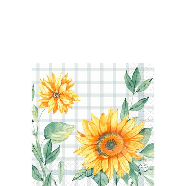 DUNI Zelltuch Serviette 33x33 cm 1/4F. Sunflower Day