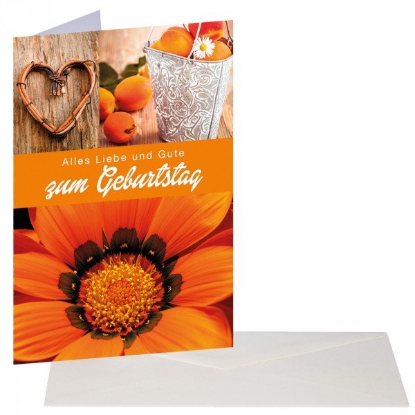Geburtstagskarte Blumen orange