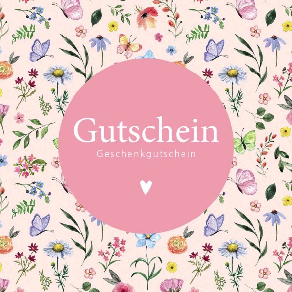 Gutschein-Klappkarte Floral rosa