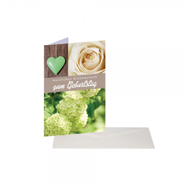 Geburtstagskarte Hortensien grün