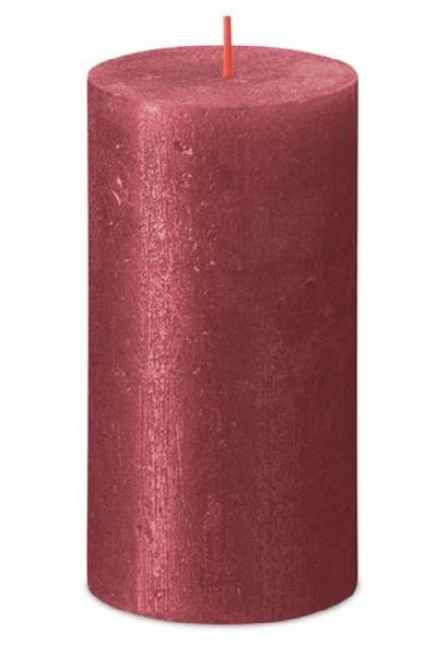 Stumpenkerze Rustik Shimmer 13cm Ø 6,8cm Rot