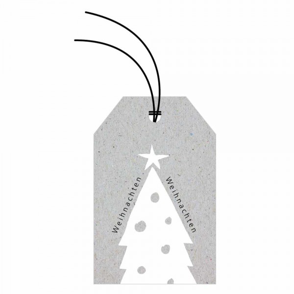 Anhängeetikett Weihnachten 5,2 x 8 cm - Weihnachten Baum