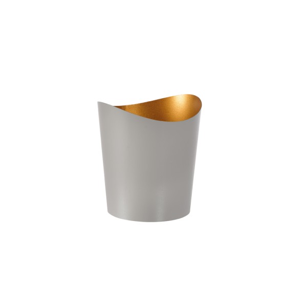 DUNI Kerzenglas aus Metall Ripple 80x70cm Grau/gold