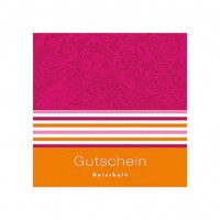 Gutschein-Klappkarte magenta/orange
