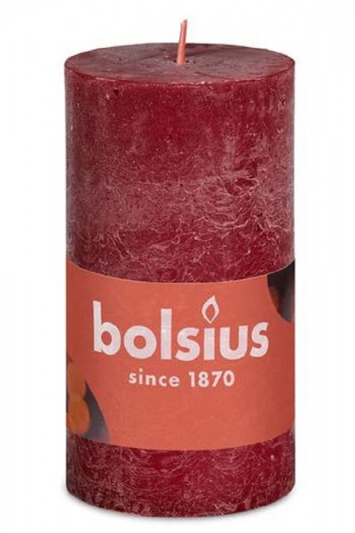 Stumpenkerze Rustik Shine 10cm Ø 5cm Samtrot