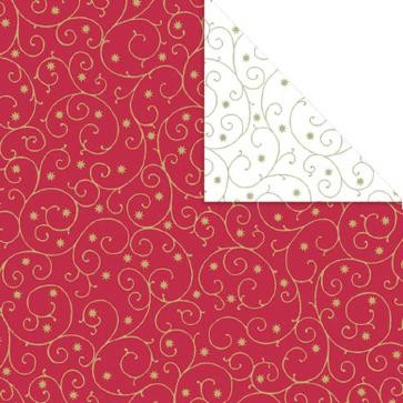 Geschenkpapier Rolle 50cm 50Meter Ornament Rot/Weiß