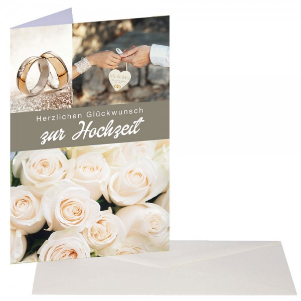 Hochzeitskarte With Love Rosen