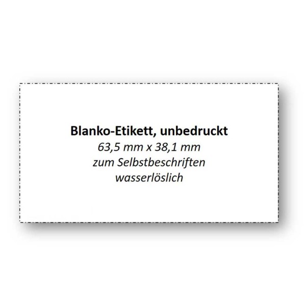 Wasserlösliche Etiketten auf DinA 4 Bögen - blanko