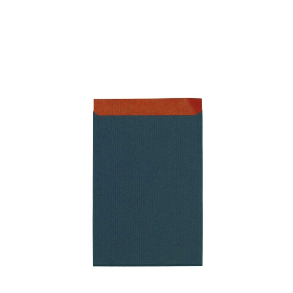 Geschenkflachbeutel 9,5x14cm Kraftpapier blau-rot
