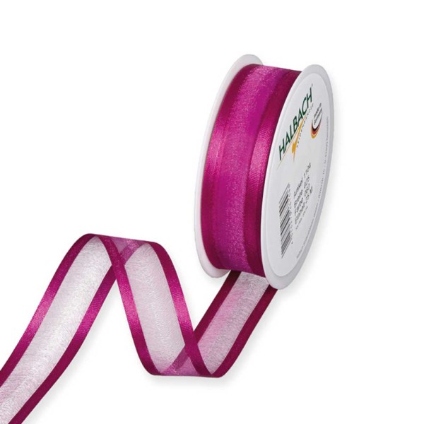 Geschenkband Chiffon Stripes 25mm/25Meter pink
