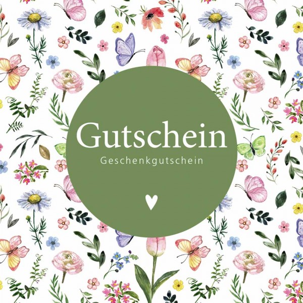 Gutschein-Klappkarte Floral grün