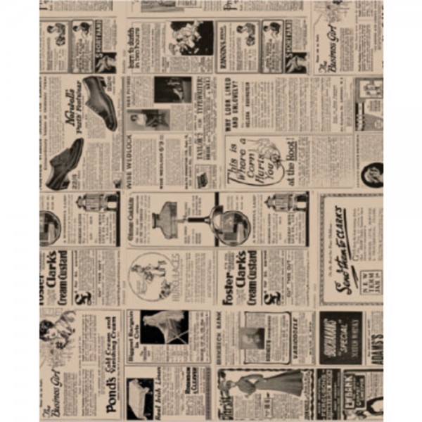 Einschlagpapier Zeitungsdruck 31 x 38 cm braun