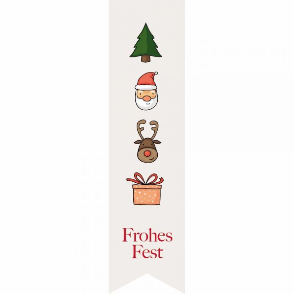 Etiketten Weihnachten 3,5 x 13,5 cm - Frohes Fest Comic
