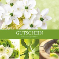Gutschein-Klappkarte Blumen grün